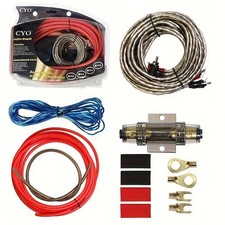 4AWG Amplifier Wiring Kit Includes RCA Cables, True Spec Wires, Car Audio System