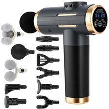 Massage Gun Deep Tissue Percussion Muscle Massager 11 Attachment Heads 99 Speeds
