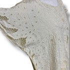 Vintage Rayon Set Cream Pant Blouse Embroidered Cut Out Floral Bali Indonesia