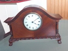 ANTIQUE WALNUT MANTLE CLOCK BALL & CLAW FEET.FRENCH PLATFORM ESCAPEMENT 