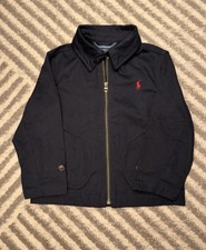 Polo Ralph Lauren Harrington Jacket Boys 4 Navy Zip Up Red Pony Classic