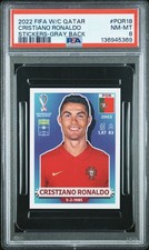 2022 PANINI FIFA WORLD CUP QATAR #POR18 CRISTIANO RONALDO PORTUGAL STICKER PSA 8