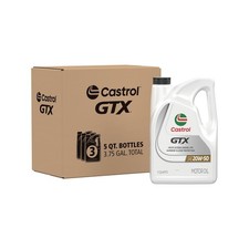 Castrol GTX 20W-50 Conventional Motor Oil, 5 Quarts, Pack of 3