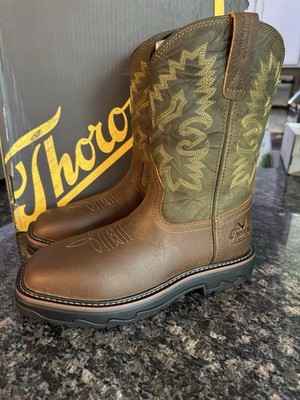 THOROGOOD BUFFALO RIDGE WP 11  BROWN/SAGE COWBOY WESTERN WORK BOOTS SZ 7