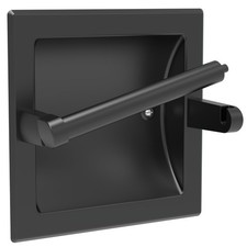WZKALY Matte Black Recessed Toilet Paper Holder 6.3''L 6.3''W,