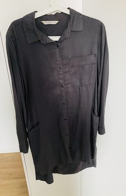  !!️Zara Basic Blouse Long Shirt Long Shirt Size M Womens Gray Fashion !!️