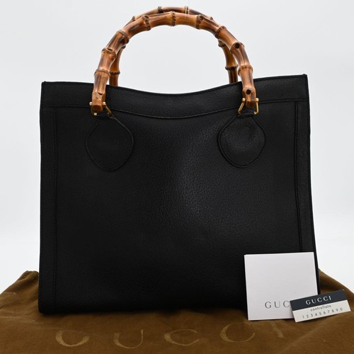 GUCCI Bamboo Diana Leather Handbag Tote Black