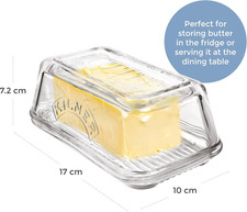 Image of Kilner BPA-Free Glass Butter Dish 250G - Durable & Dishwasher Safe