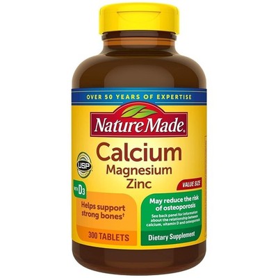 Nature Made Calcium Magnesium Zink Tabletten mit Vitamin D, 300 Stück