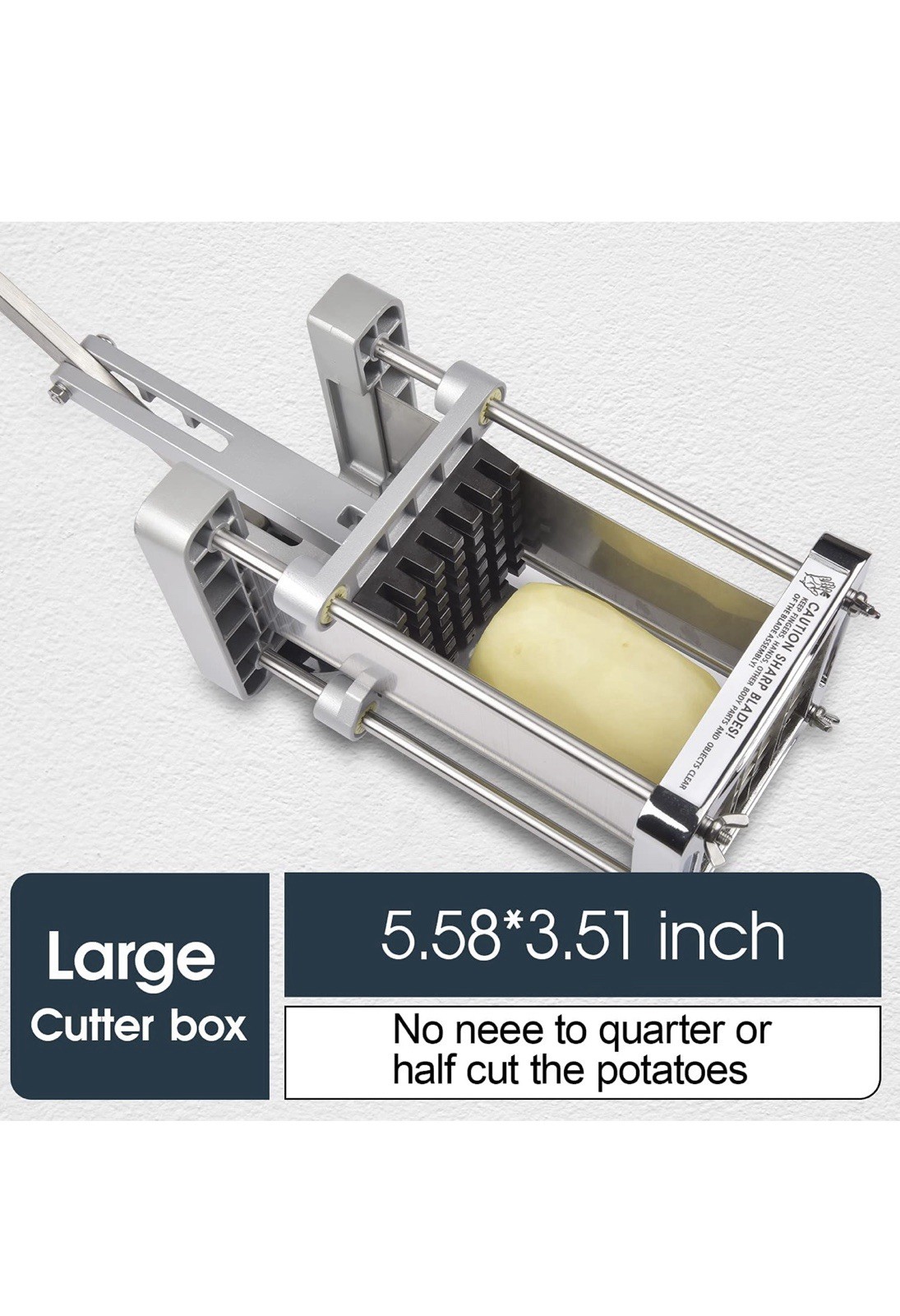 French Fry Cutter, Sopito Professional Potato Cutter Stainless Steel 1/2’’ 3/8’’