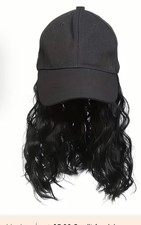 Baseball Hat Wig For Women Natural - looking breathable , Synthetic Fiber, Curly
