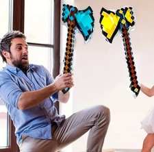Pixel Style Toy Gemstone Sword Gold Inflatable Game Sword 1PC Kids Prop