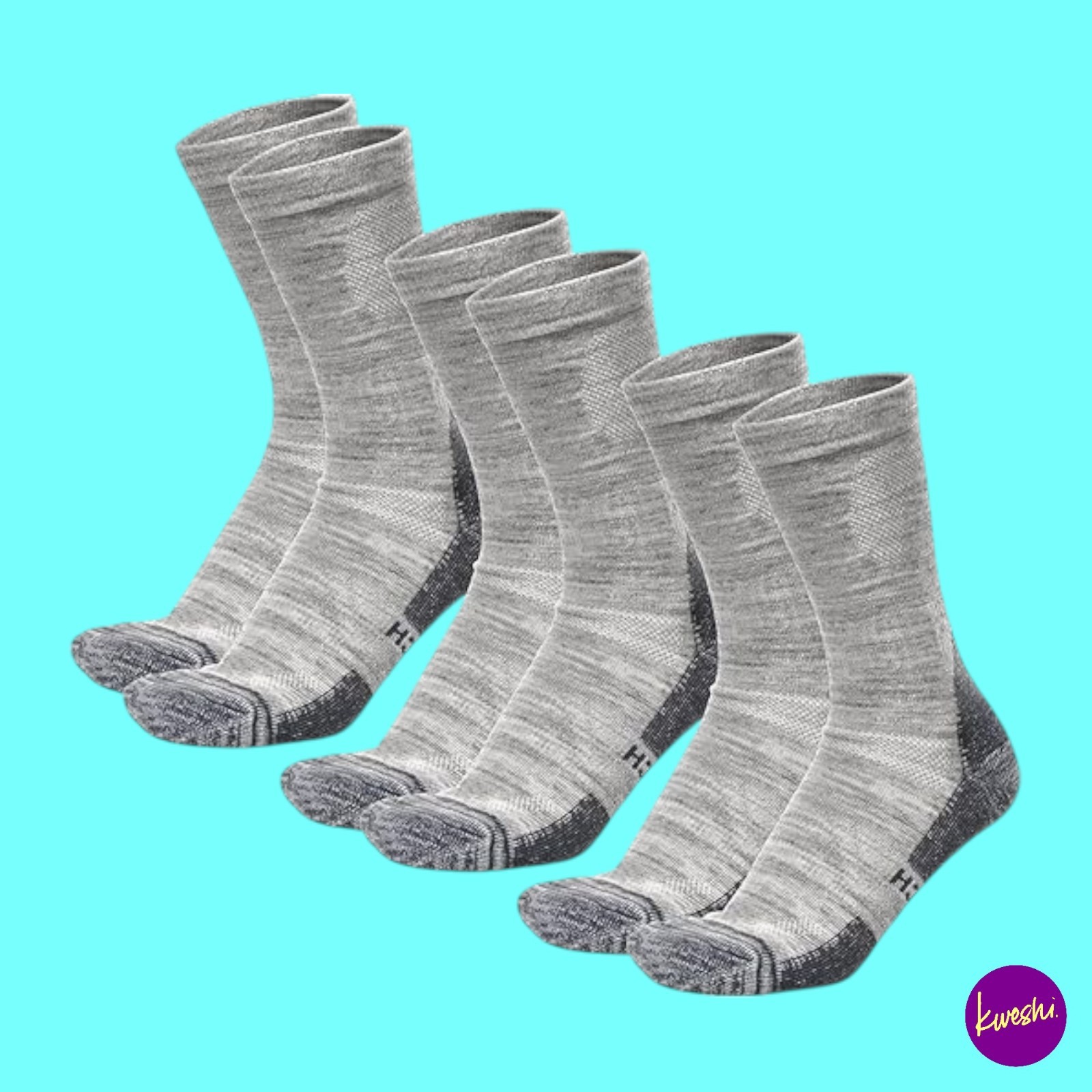 MERINO.TECH Unisex Merino Wool Hiking Socks Set of 3 Cloud Grey, UK 9-12 | EU 43