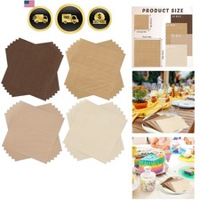 100 Pcs Cocktail Napkins Disposable Beverage Napkins Square Paper Dessert Tis...