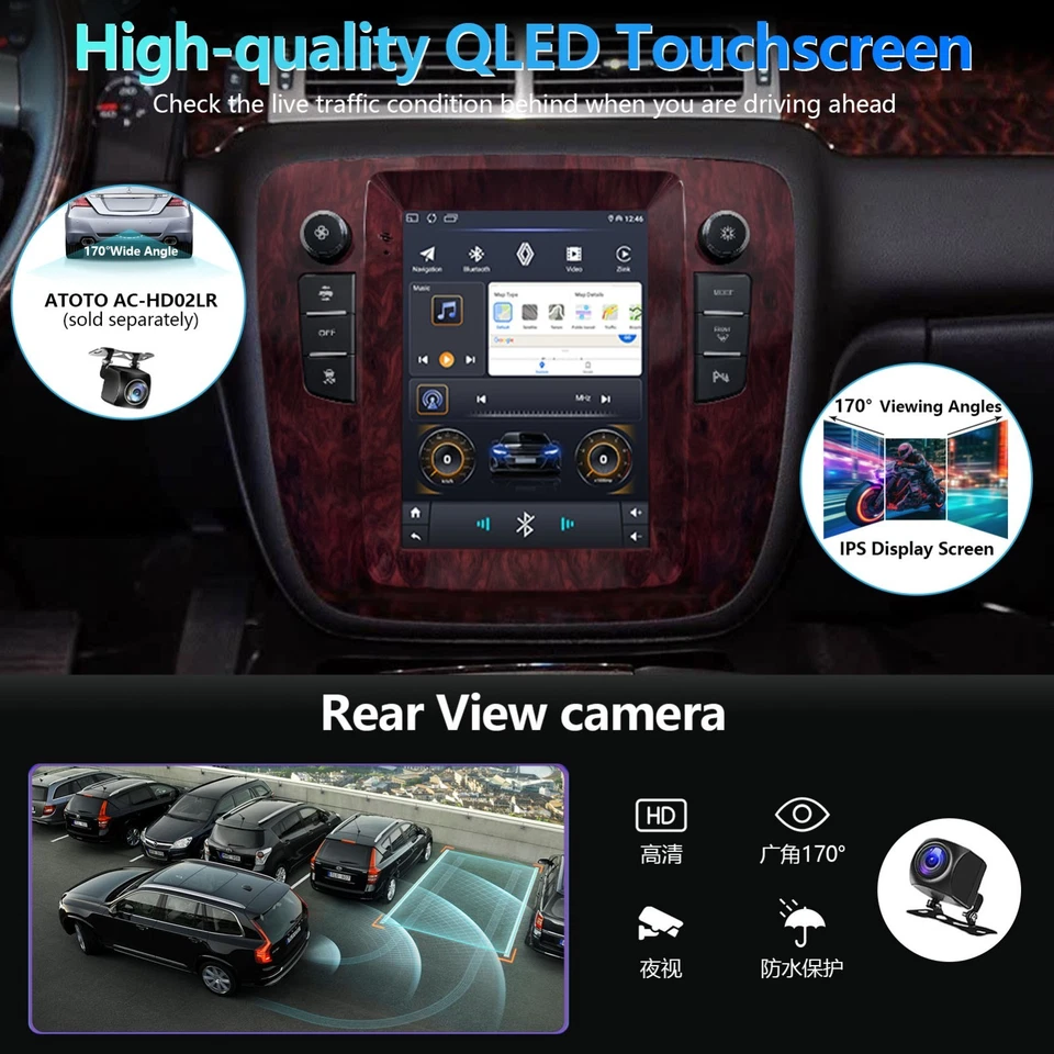 9.7" For GMC Sierra 2007-2013 Android13 Carplay Car Stereo Radio GPS Navi Player - Image 3 of 4