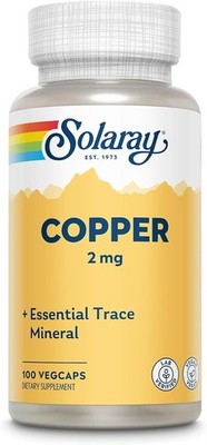 SOLARAY Copper Supplements - with Bisglycinate 100 Count (Pack of 1) 