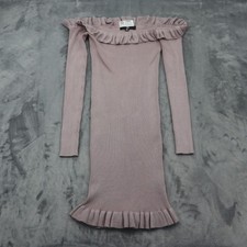 Misguided Dress Womens 4 Purple Casual Long Sleeve Sweater Off The Shoulder