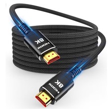 8K 2.1 50 FT Long Fiber Optic HDMI Cable, Unidirectional 48Gbps High-Speed HD...