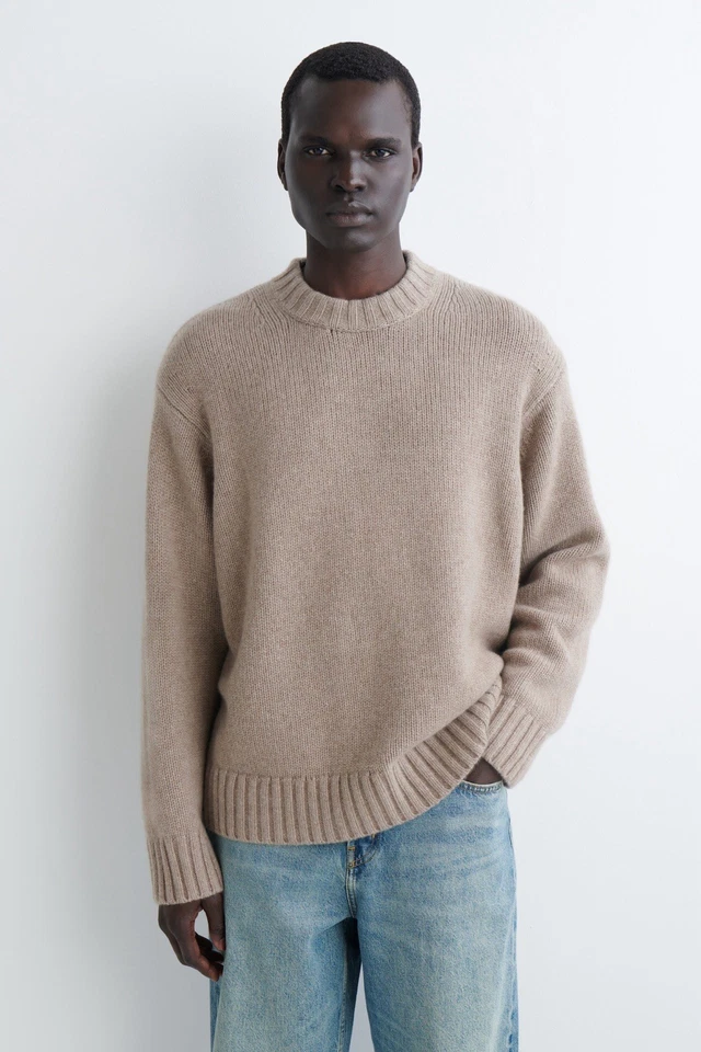 CHUNKY PURE CASHMERE CREW-NECK SWEATER MEN's SIZE SMALL - Image 3 of 3