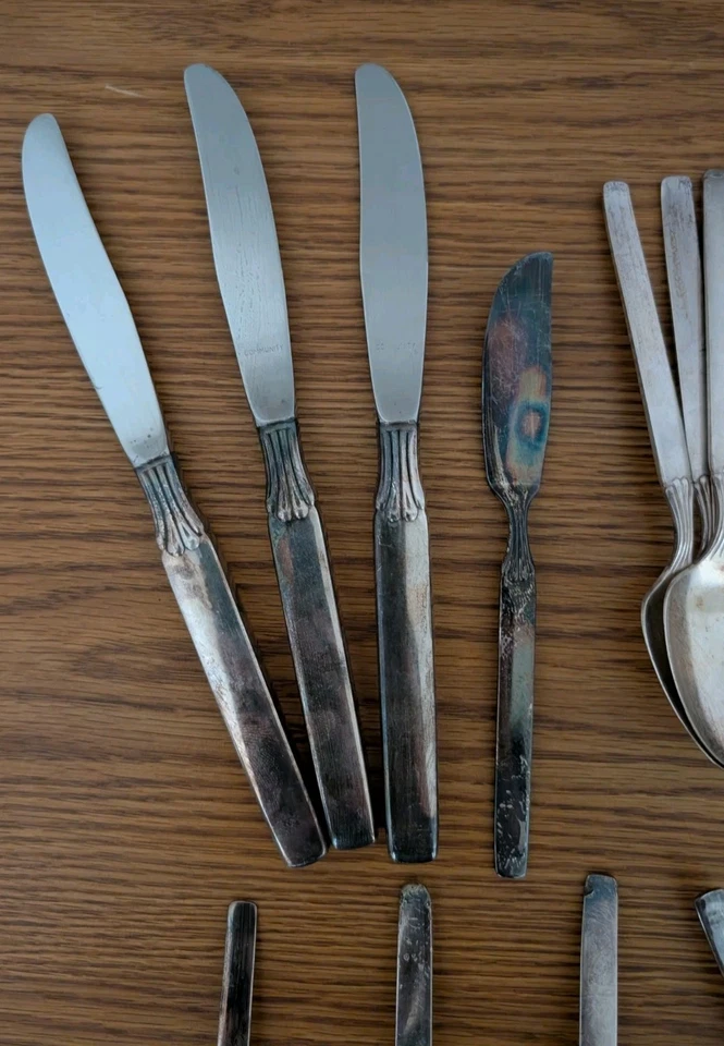 ¡Juego de cubiertos plateados vintage Oneida 43 piezas TWILIGHT COMMUNITY! Cubiertos Foto 2 de 4