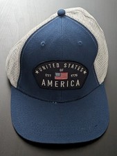 United States America Adjustable Snapback Trucker Hat With Patch Mesh Back