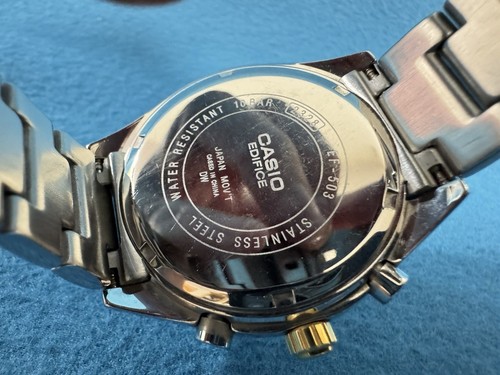 CASIO Edifice EF-503DJ Quartz Two Tone Chronograph Men Watch 41mm - Picture 17 of 18