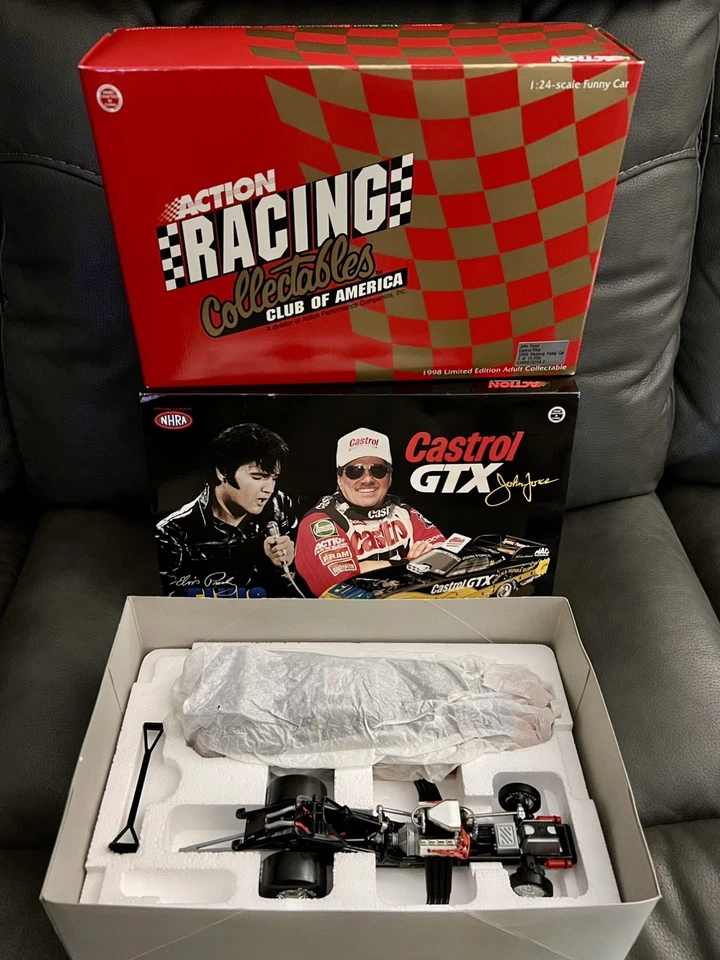 John Force 1998 Castrol GTX Elvis Presley Mustang coche divertido 1/24 1:24 NHRA NUEVO EN CAJA Foto 4 de 4