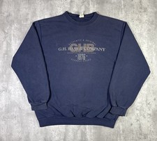 Vintage Bass Sweatshirt Navy Blue Pullover Crewneck size Large