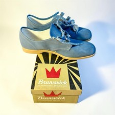 &ldquo;Lady Windsor Blue&rdquo; Brunswick Women&rsquo;s Size 10 Bowling Shoes 1970s Vintage
