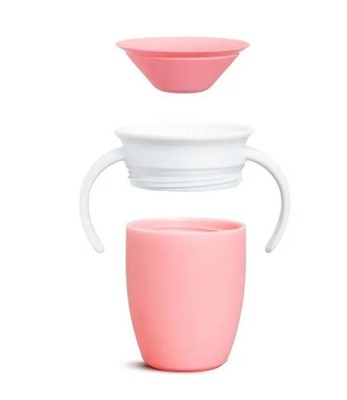 5019090122726 Kubek treningowy z uchwytami Munchkin Miracle 360° 207ml różowy Mu
