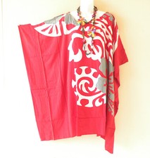 LT121 Floral 38" Length Midi Batik Hand Painted Kimono Dolman Women Abaya Dress