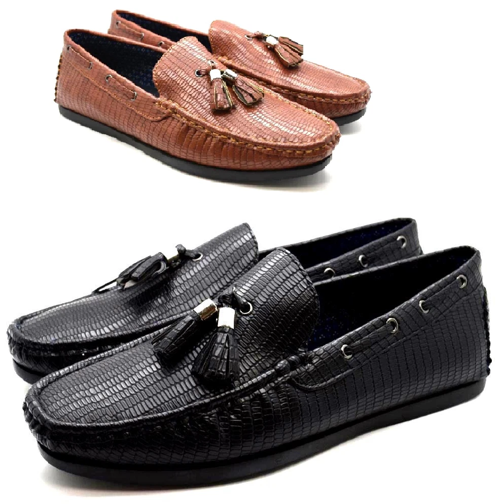 Mens Tassel Loafer Moccasin Faux Snake Skin Driving Casual Slip On Shoes Uk Size
Opens in a new wind