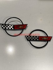 1984-90 C4 Corvette Nose And Fuel Gas Door Emblems 84 85 86 87 88 89 90 Set-pair