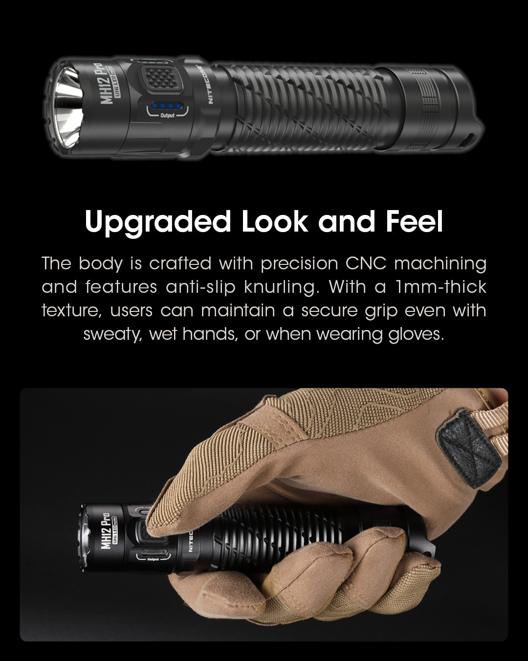 NITECORE MH12 PRO 3300 lumen flashlight with dual status display lights - Picture 9 of 11