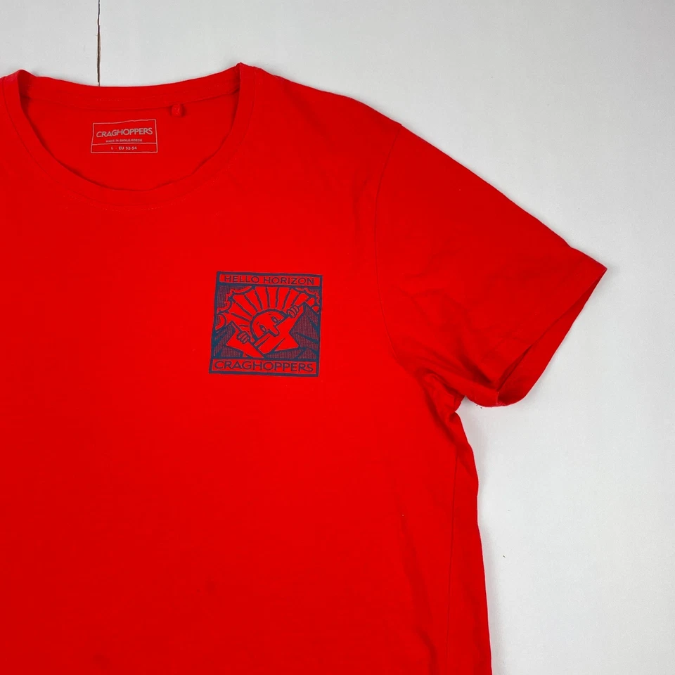 Camiseta Craghoppers Grande Roja Para Hombre Estampado Gráfico Regular Hello Horizon Foto 4 de 4
