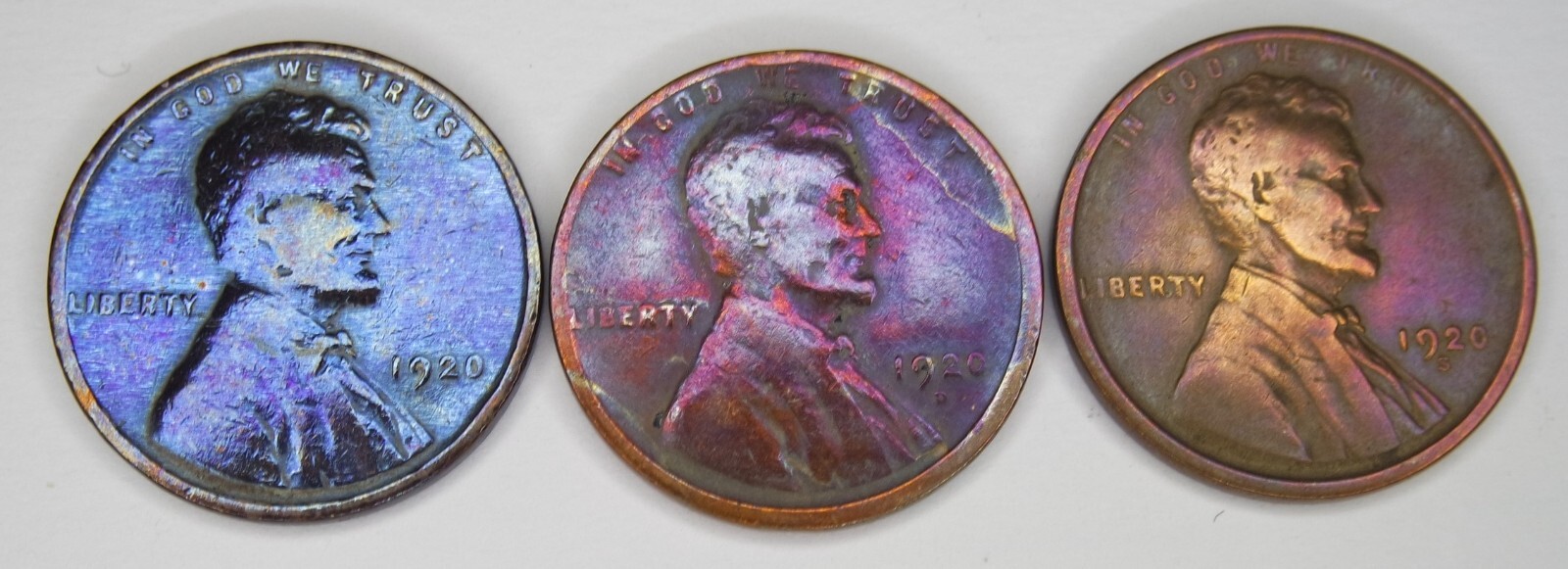 1920 P D S Lincoln Cent Wheat Penny Set **Vintage Coin**