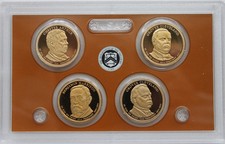 2012 S Presidential Dollar Coin Proof 4 Golden Dollars No Box Four President 1