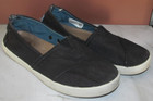 TOMS Size 7 Casual Canvas Slip On Comfort Flats Shoes W7 Faded Black — photo 2