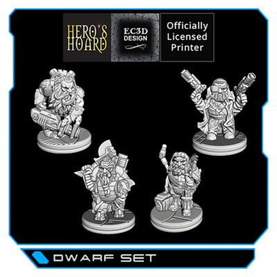 3D gedrucktes Zwerg Set für Sci Fi Tabletop RPG Starfinder etc.