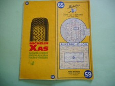 MICHELIN CARTE 65 AUXERRE DIJON  1970 MAPS KARTE CARTOLINA