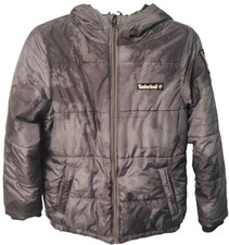 Timberland Boys Quilted Puffer Jacket Gray Large 14/16 Hooded