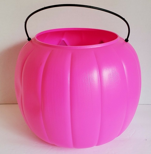 VTG General Foam Pink Pumpkin Halloween Blow Mold Trick~Treat Candy