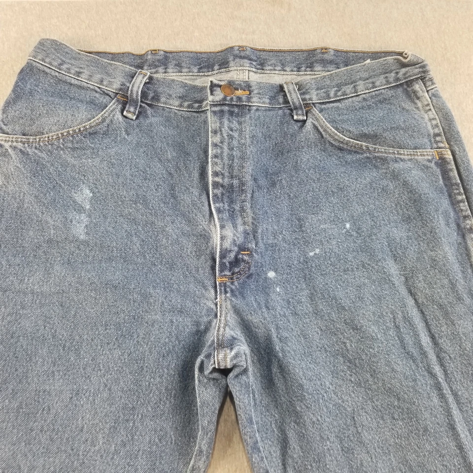 Rustler Jeans Men's Sz 36x32 VTG 100% Cotton Blue Med Wash High Quality Durable - image 2 of 4