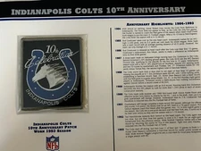 1993 Indianapolis Colts 10th Anniversary patch W&W Willabee & Ward