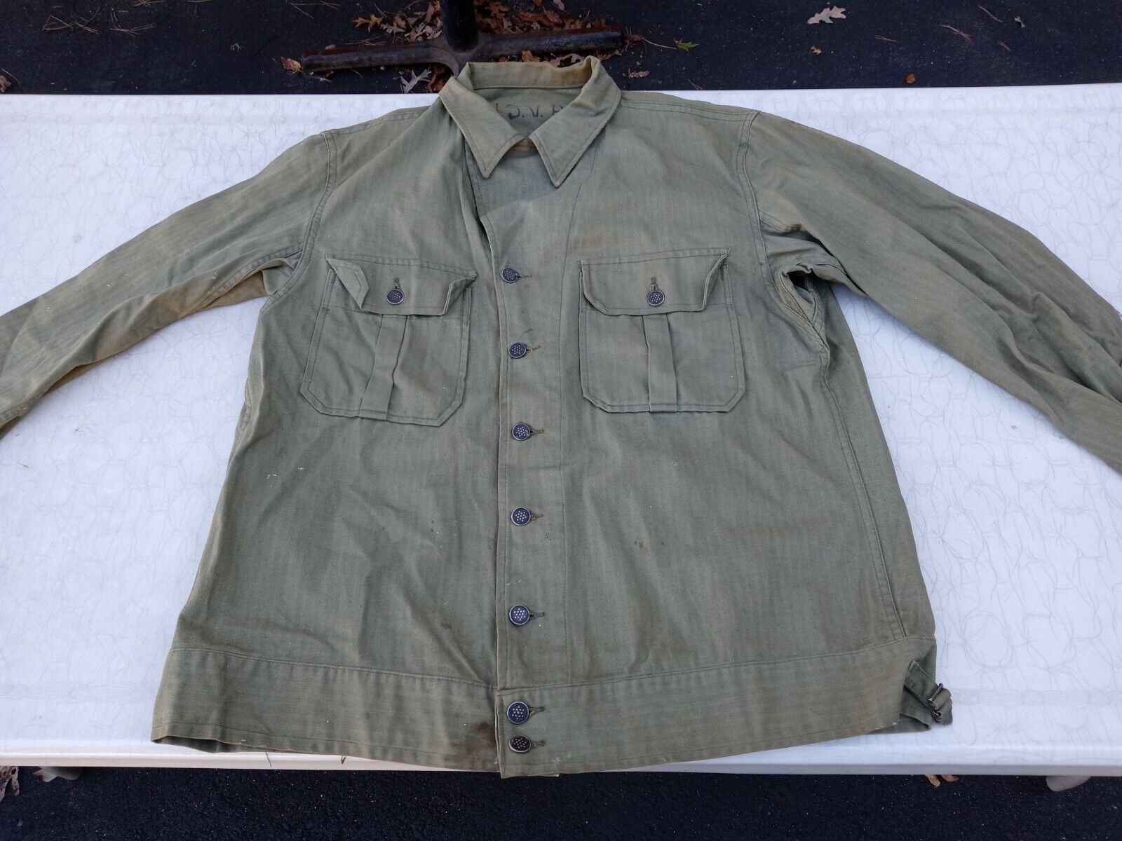 WW2 US Army 1st Model HBT 13 Stars Buttons Combat Shirt/Jacket 