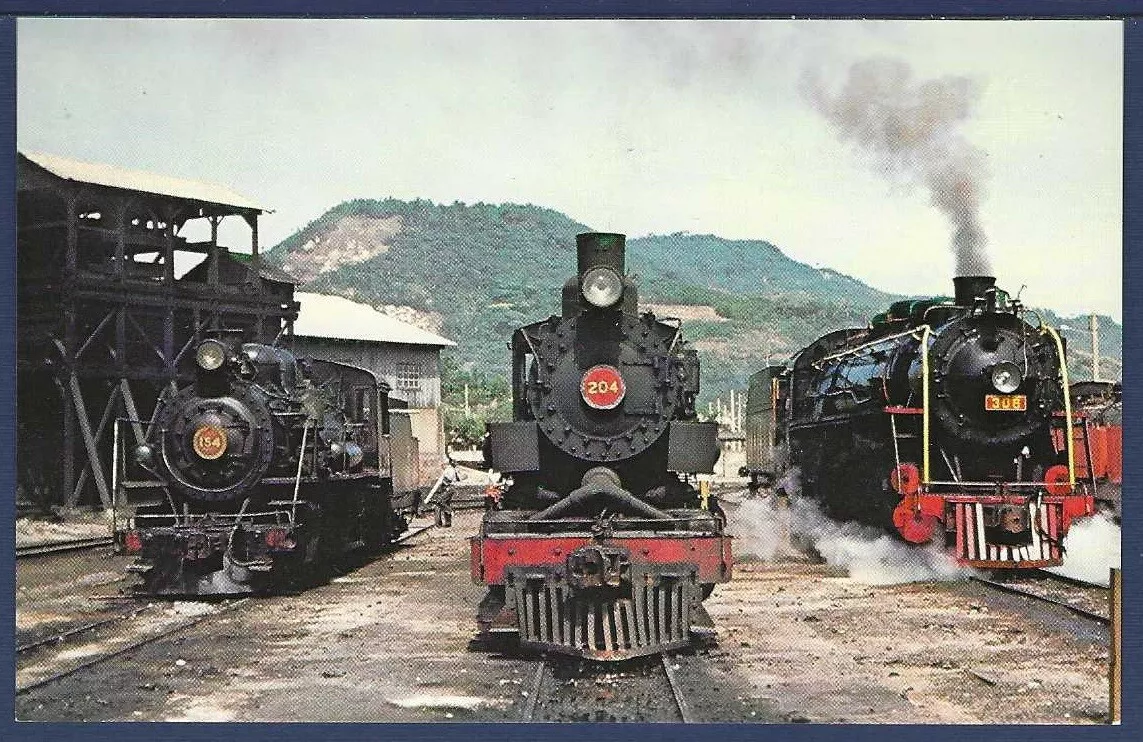 Locomotivas a vapor Donna Teresa Cristina Railway em Tubarac, Brasil