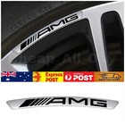 4Pcs Alloy Mercedes Benz AMG Wheels Rim Sticker Silver Decal Badge Emblem