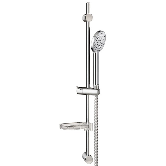 Colonne de douche chromée 70 cm avec barre à entraxe variable et douchette