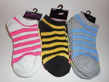 CHATTIES Girls Low-Cut Ankle Socks 3 Pairs Size 6-8 Various Colors NWT
