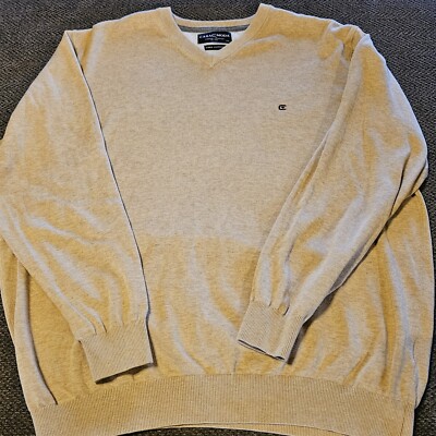 CASA MODA  Pullover Tan V Neck Sweater Mens XXL 48 Chest 26L 100% Pima Cotton